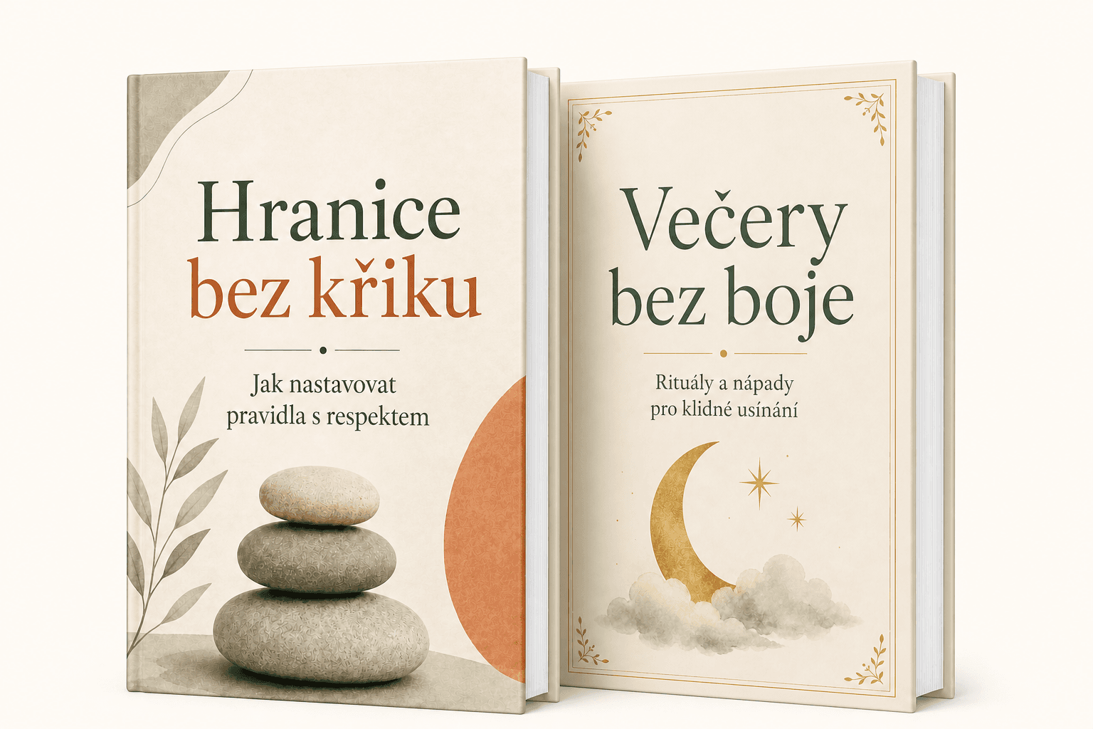 Obálky knih v balíčku Hranice bez křiku + Večery bez boje
